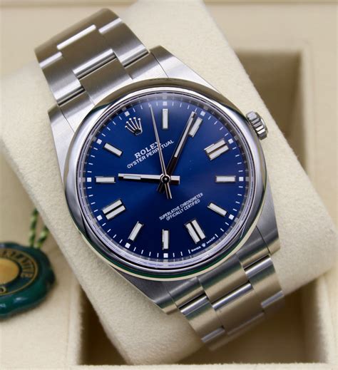 rolex oyster perpetual blue dial 41|rolex oyster perpetual 41 price.